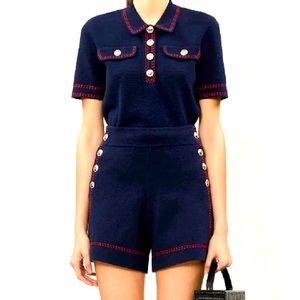 Maje high waisted knit shorts